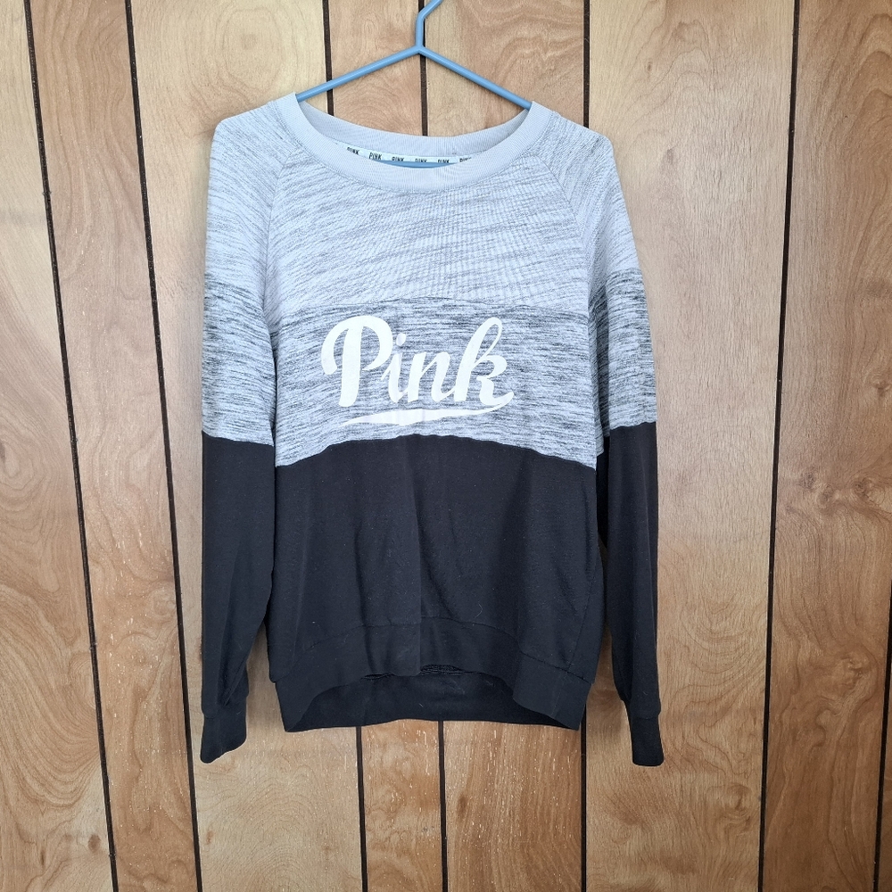 PINK Victoria's Secret Gray and Black Sweater